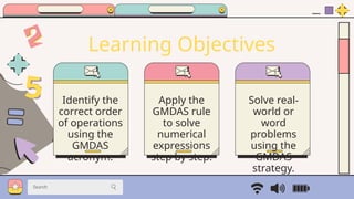 Problem Solving In Math Using Gmdas GMDAS Math Presentation in Pink Blue Yellow and Purple Cute Window ...