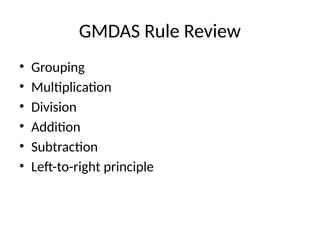 Problem Solving In Math Using Gmdas GMDAS_Rule_Involving_Decimals.pptx 2025-2026 | PPTX