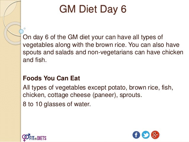 Gm Diet Day 6 Non Vegetarian Diets