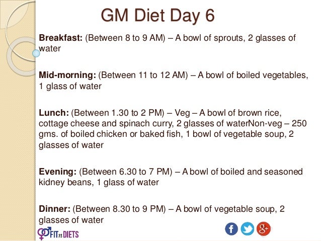 General Motors Diet Chart Vegetarian