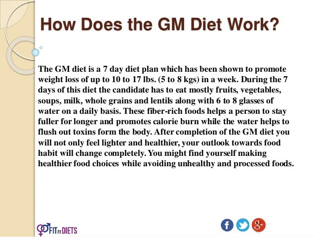 gm diet plan chart for weight loss