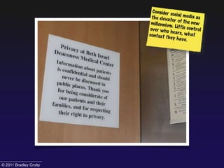 Remember that it is nearly impossible to delete once posted© 2011 Bradley Crotty