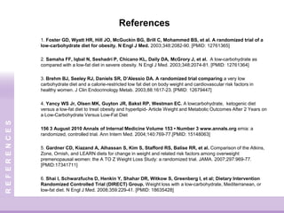 ResultsFig. 3During the first 6 months, the low-carbohydrate diet group had greater reductions in diastolic blood pressure, triglyceride levels, and very-low-density lipoprotein cholesterol levels, lesser reductions in low-density lipoprotein cholesterol levels.Fig. 5Fig. 4RESULTSFig. 3,4,5Predicted absolute mean change in serum triglyceride, VLDL cholesterol, LDL cholesterol, concentrations in the low-fat and low-carbohydrate diet groups, based on a random-effects linear model. Error bars represent 95% CIs