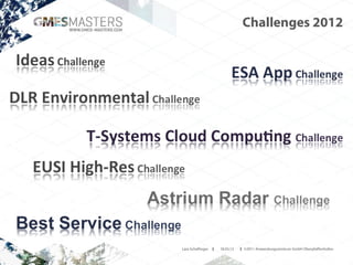 Challenges 2012




Lara Schaflinger   I   18.03.13   I ©2011 Anwendungszentrum GmbH Oberpfaffenhofen
 