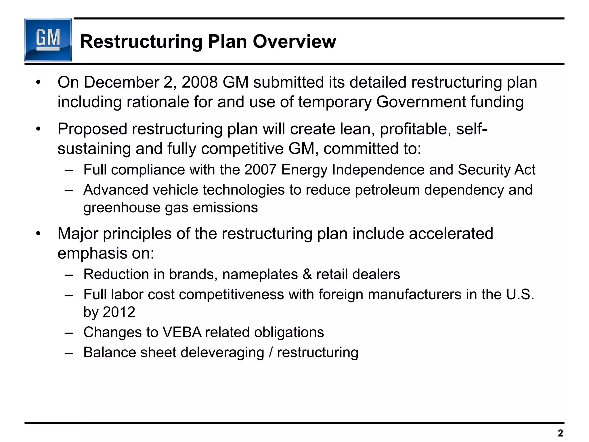 Gm Events & Presentations Gm Analyst Briefing Gm Plan For Long Term Viability