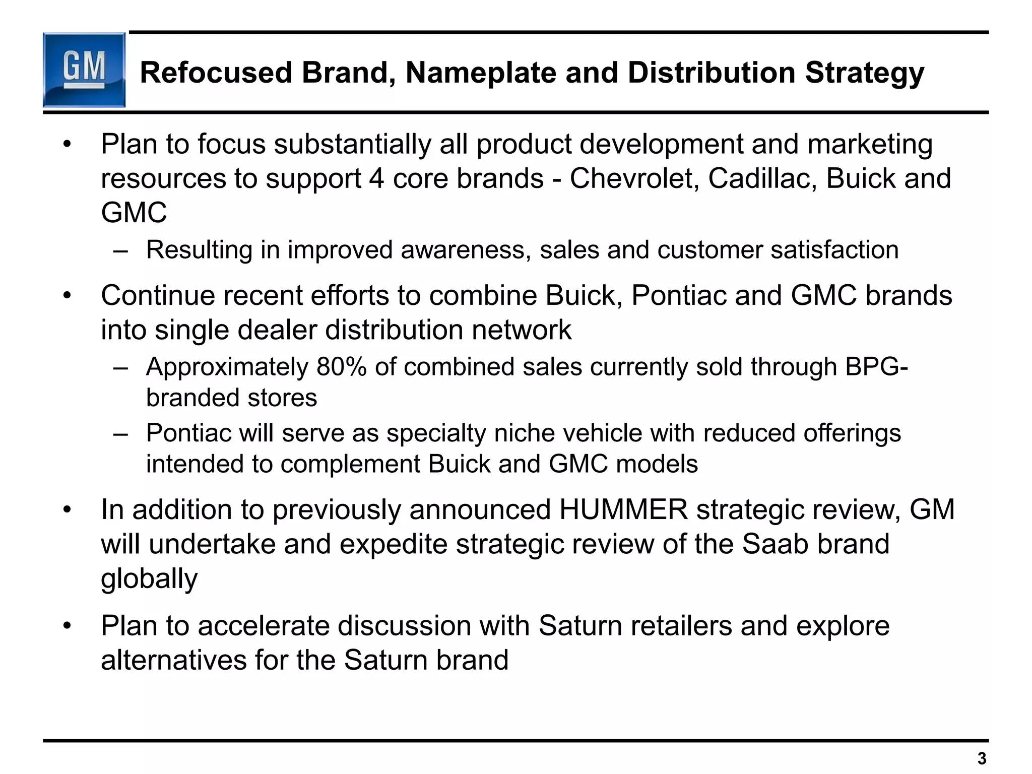 Gm Events & Presentations Gm Analyst Briefing Gm Plan For Long Term Viability