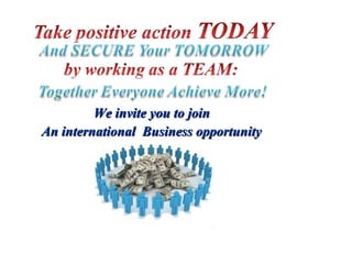 We invite you to join  An international  Business opportunity   