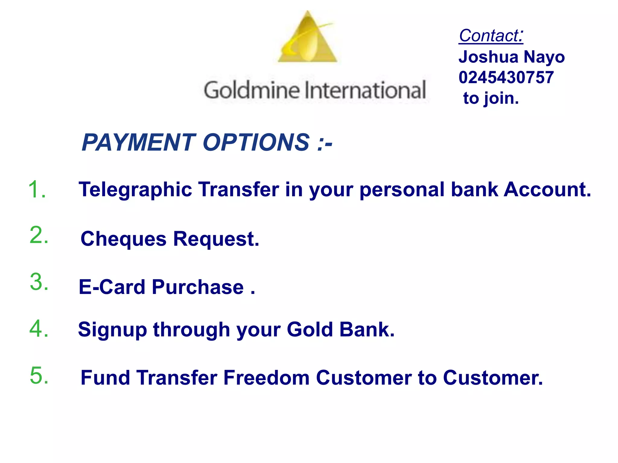 Contact:Joshua Nayo0245430757 to join.Your Gold Account Statement view.