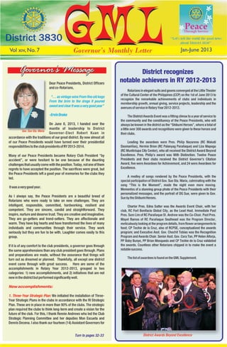 GML January - June 2013 (Governor's Monthly Letter)