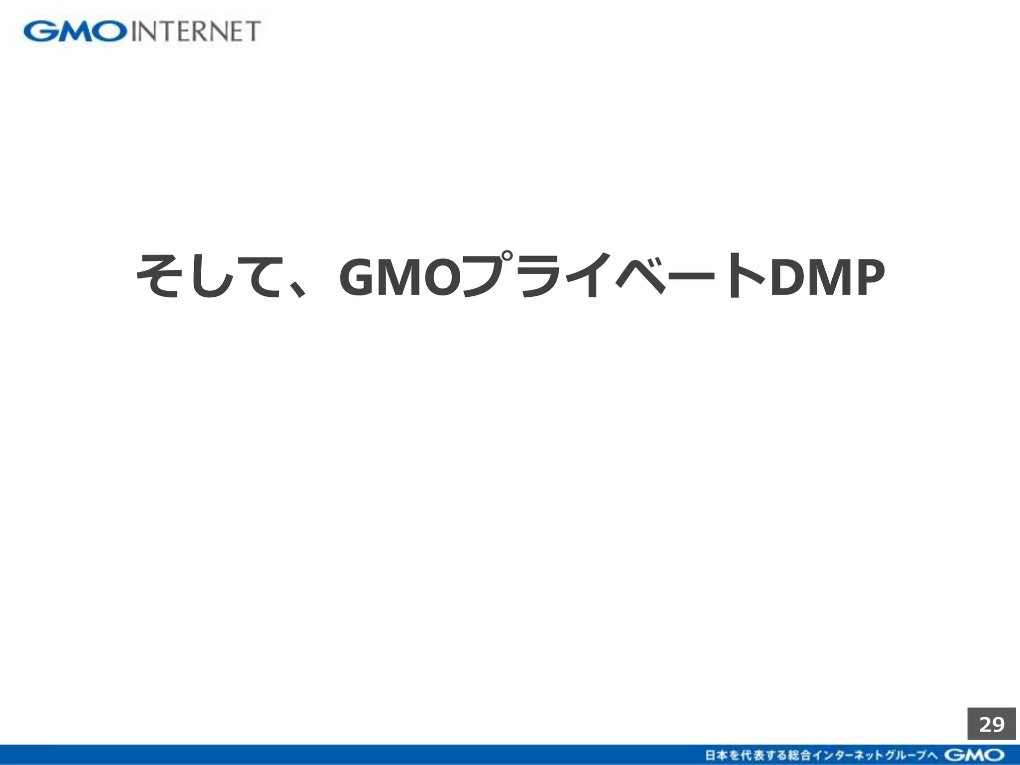 29 
そして、GMOプライベートDMP 
 