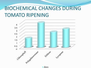 BIOCHEMICAL CHANGES DURING
TOMATO RIPENING
0
0.5
1
1.5
2
2.5
3
3.5
4
days
 