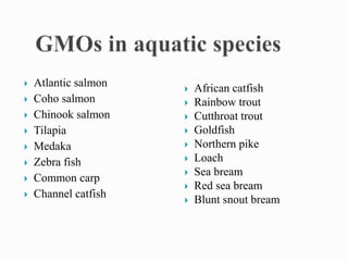Benefits of GMO in aquaculture and fisheries | PPTX