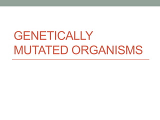 GENETICALLY
MUTATED ORGANISMS
 