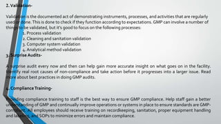 GMP (GOOD MANUFACTURING PRACTICES) | PPTX