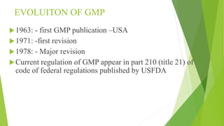Gmp Amendment Good manufacturing practices himanshu | PPTX
