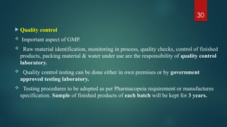 Good Manufacturing Practice (GMP) of ASU Drugs in a accordance to ...