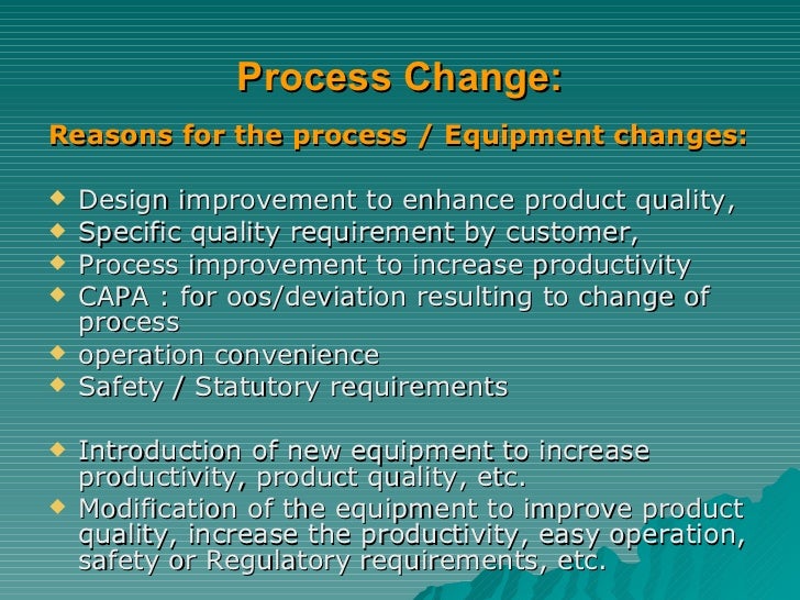 Gmp change control by amsavel