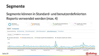 Seite 29
Segmente
Segmente können in Standard- und benutzerdeﬁnierten
Reports verwendet werden (max. 4)
 