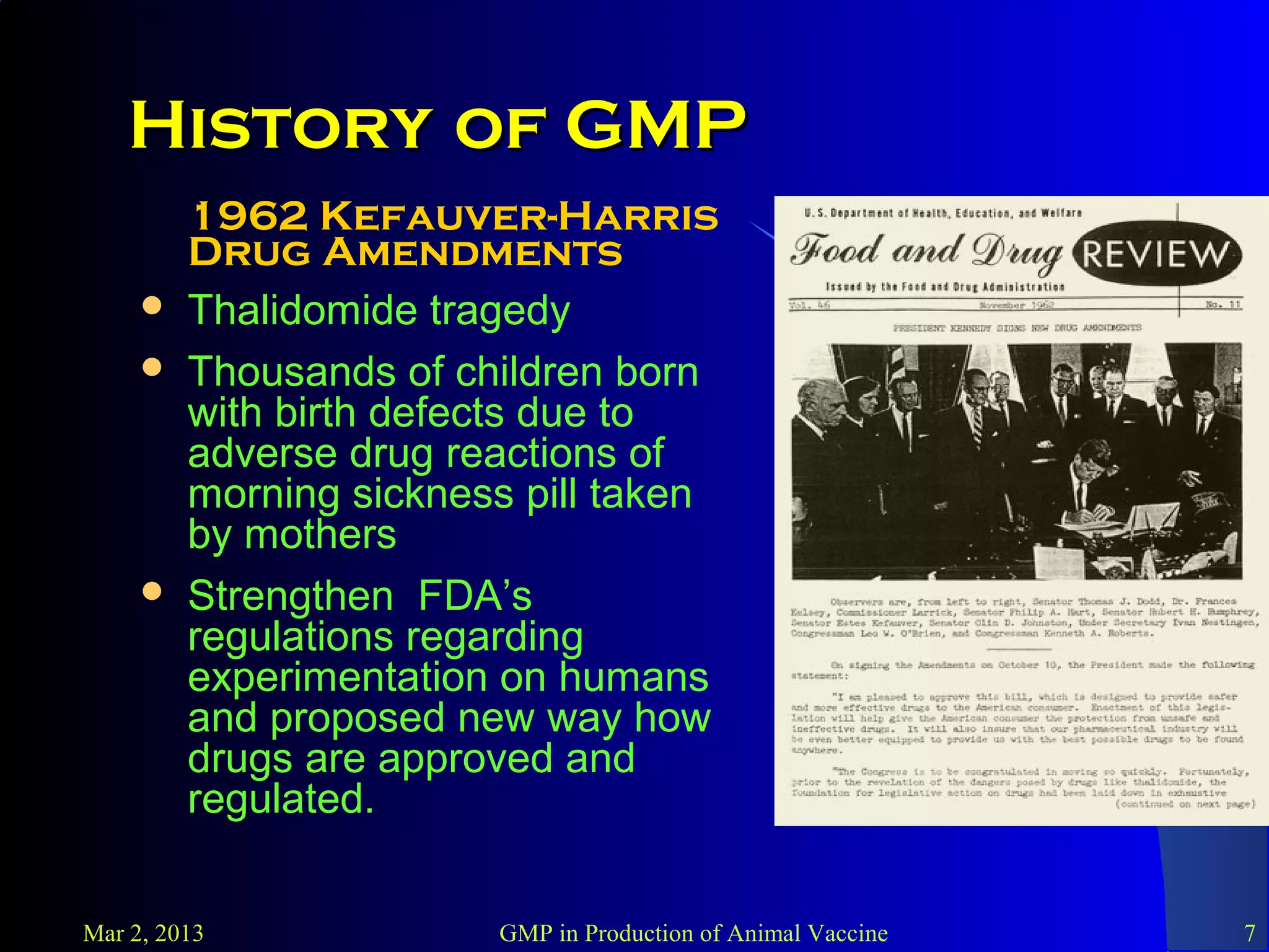 Gmp Amendment GMP in Production of Animal Vaccine | PPT