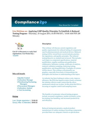 [object Object],For any assistance contact us at support@compliance2go.com or call us at 877.782.4696<br />https://www.compliance2go.com/index.php?option=com_training&speakerkey=2&productKey=7<br />