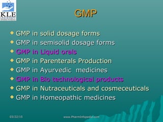 GMP and cGMP | PPT