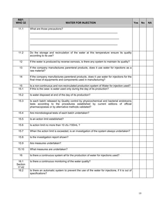 GMP Audit Questionnaire for starting material and API | PDF