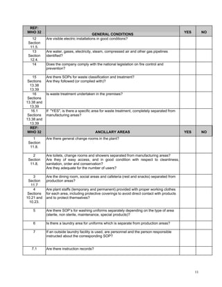 Example Gmp Assessment Question GMP Audit Questionnaire for starting material and API | PDF