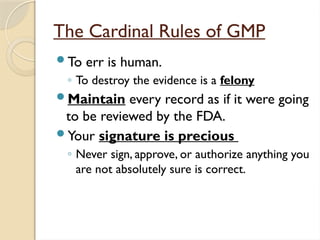 Gmp Signatures GMP for Pharmaceutical Manufacturing.pptx