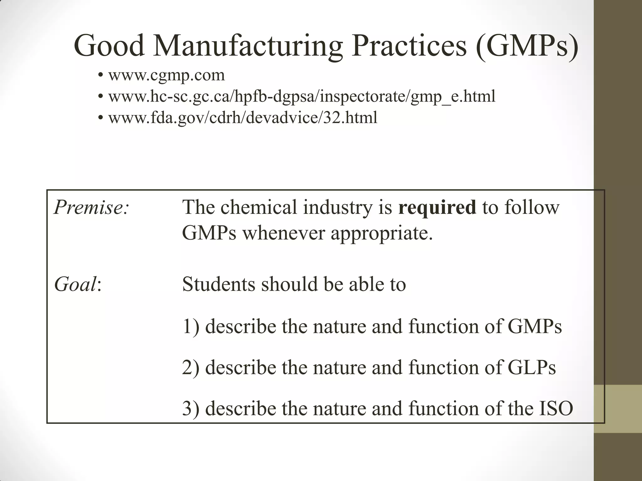 good manufacturing practice ( GMP) | PPT