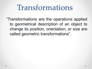 Geometric transformations and projections | PPTX