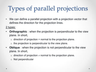Parallel Projection Types Geometric transformations and projections | PPTX