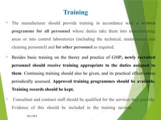 GMP Training PPT.pptx on packing industry | PPTX