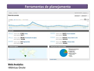 Ferramentas de planejamento




Web Analytics
-Métricas Onsite
 