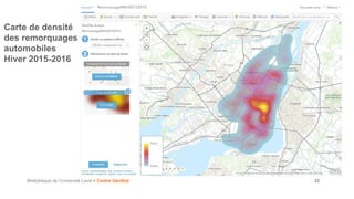Bibliothèque de l’Université Laval > Centre GéoStat 33
Carte de densité
des remorquages
automobiles
Hiver 2015-2016
 