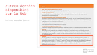 Autres données
disponibles
sur le Web
Quelques exemples (suite)
 