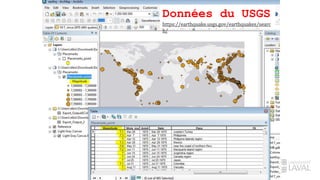 Données du USGS
https://earthquake.usgs.gov/earthquakes/searc
h/
 