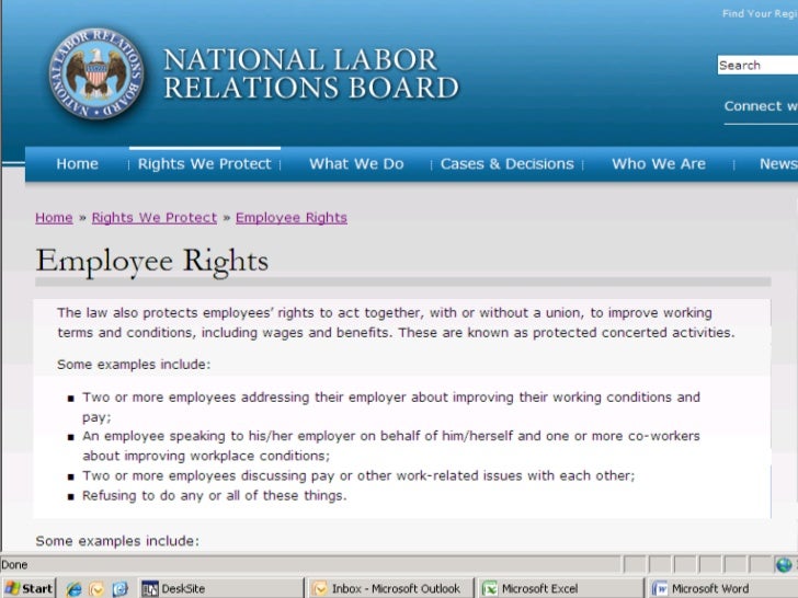 What Rights do employees Have Under The NLRA ..And How is the Labor B…