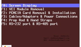 RETURN TO MAIN MENU

ww.
w

wor
d2
ob

om
s.c
k

Skype: obd2works
Email: obd2works@gmail.com
MSN: obd2works@hotmail.com

www.xcar360.com

 