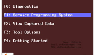 RETURN TO MAIN MENU

ww.
w

wor
d2
ob

om
s.c
k

Skype: obd2works
Email: obd2works@gmail.com
MSN: obd2works@hotmail.com

www.xcar360.com

 