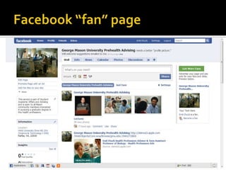 Facebook “fan” page