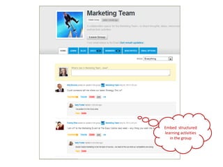 Embed structured
learning activities
   in the group
 