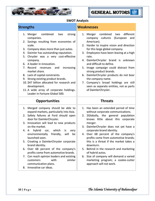 General Motor Strategic Management Analysis