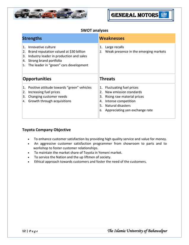 General Motor Strategic Management Analysis
