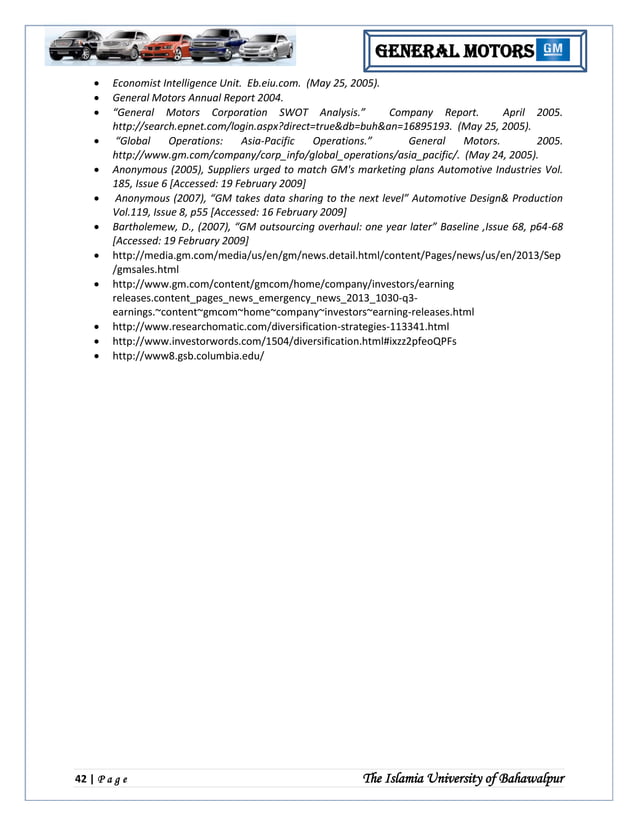 General Motor Strategic Management Analysis