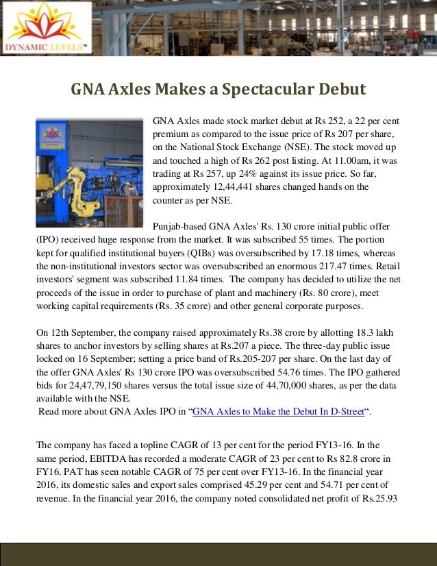 GNA Axles makes a spectacular debut