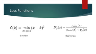 Generator Discriminator
Loss Functions
 