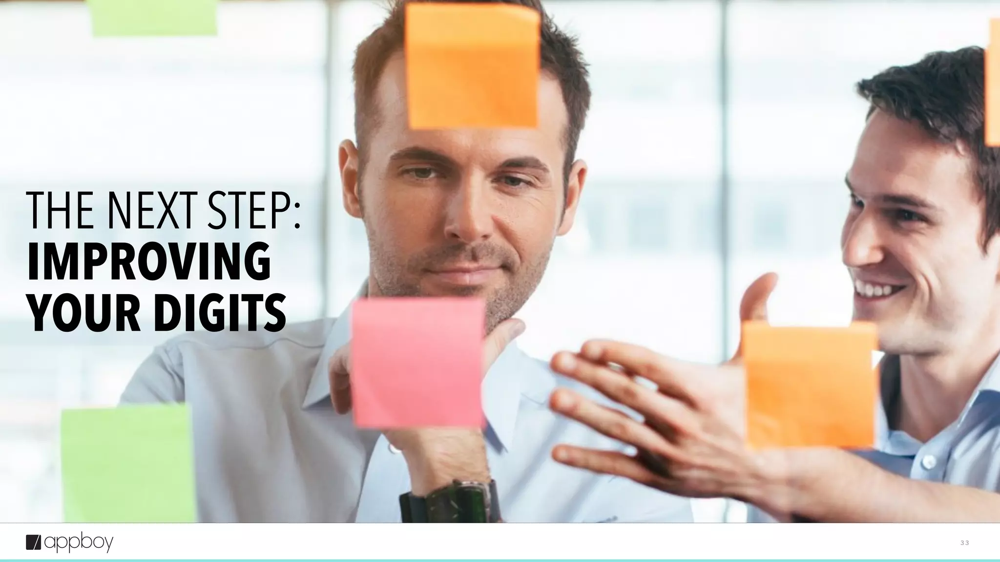 3 3
THE NEXT STEP:  
IMPROVING  
YOUR DIGITS
 