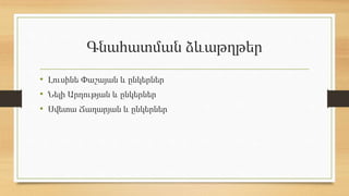 Գնահատման ձևաթղթեր
• Լուսինե Փաշայան և ընկերներ
• Նելի Արղության և ընկերներ
• Սվետա Ճաղարյան և ընկերներ
 