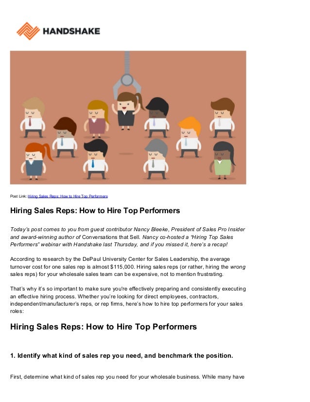 hiring sales rep