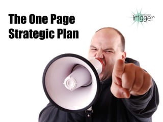 The One Page
Strategic Plan

 
